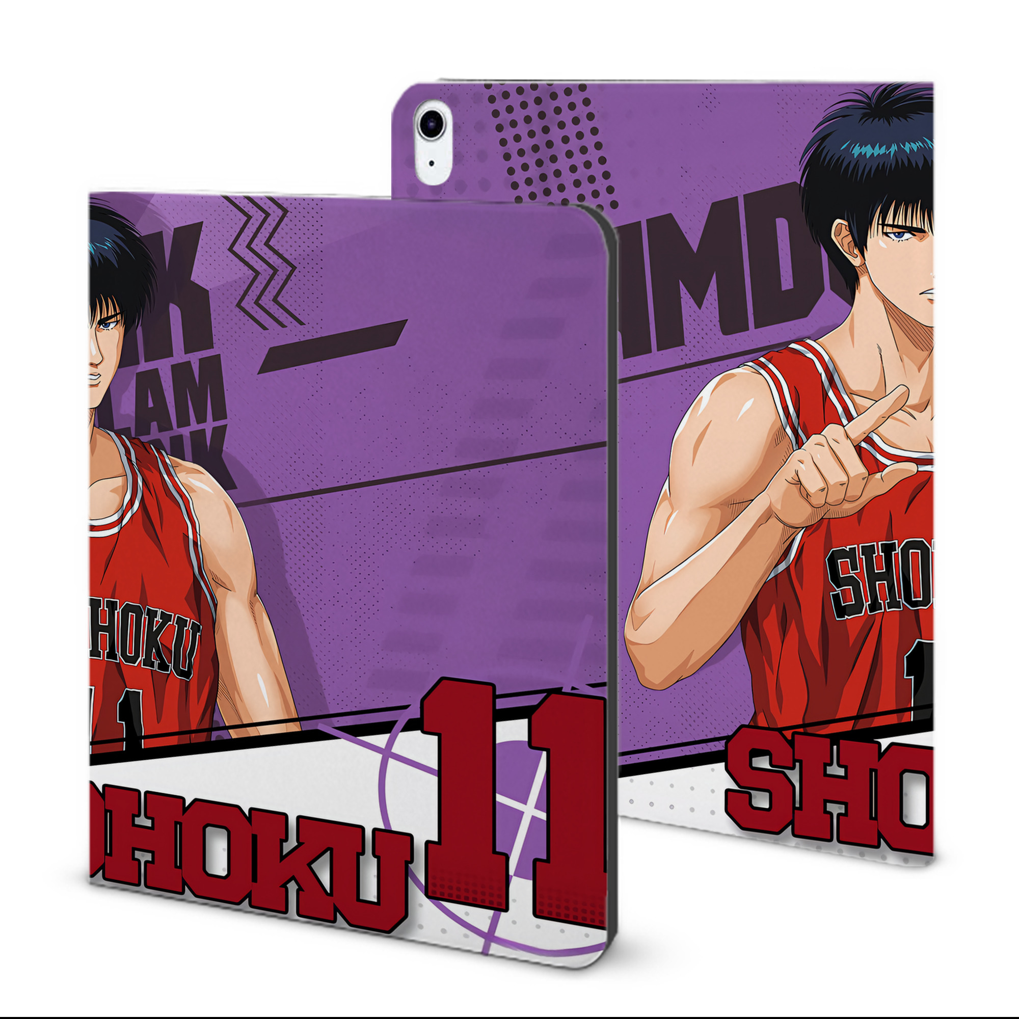 （画像用） SLAM DUNK／スラムダンク IPad ケース ブック型 PUレザー TPU 耐衝撃 軽量 薄型 ペン収納なし 全面保護 IPad 各モデル対応